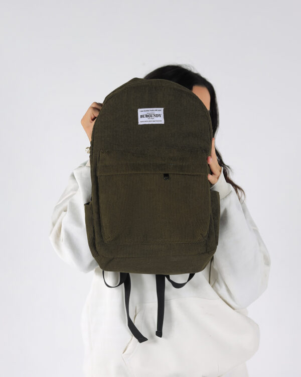 Olive Green Corduroy Backpack