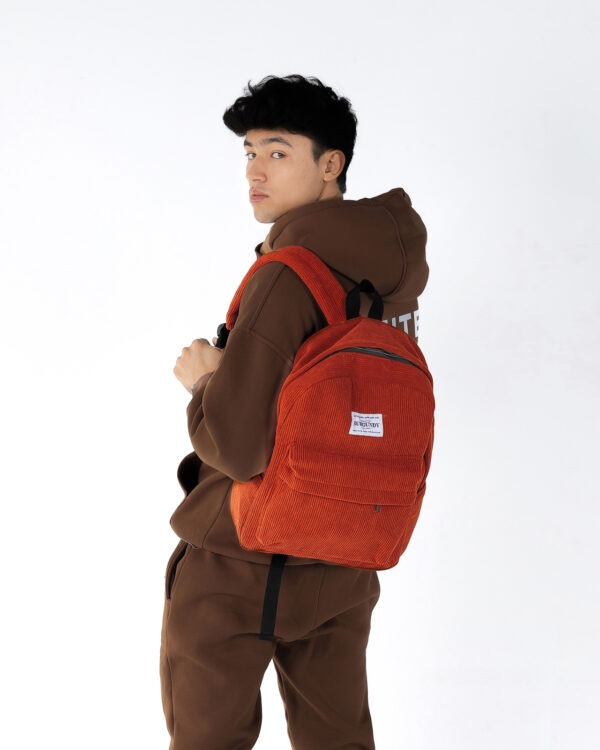 Brick Red Corduroy Backpack