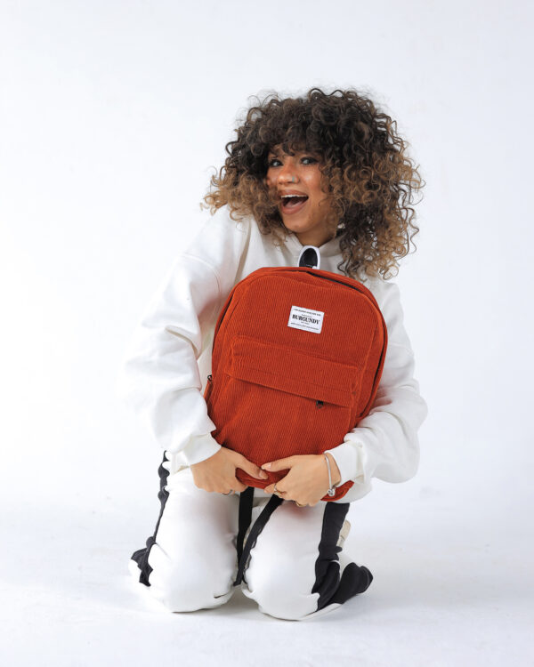 Brick Red Corduroy Backpack