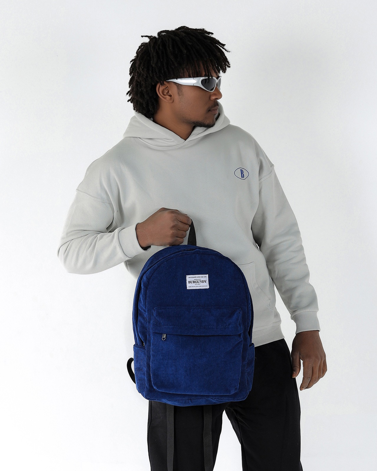 Blue Corduroy Backpacks