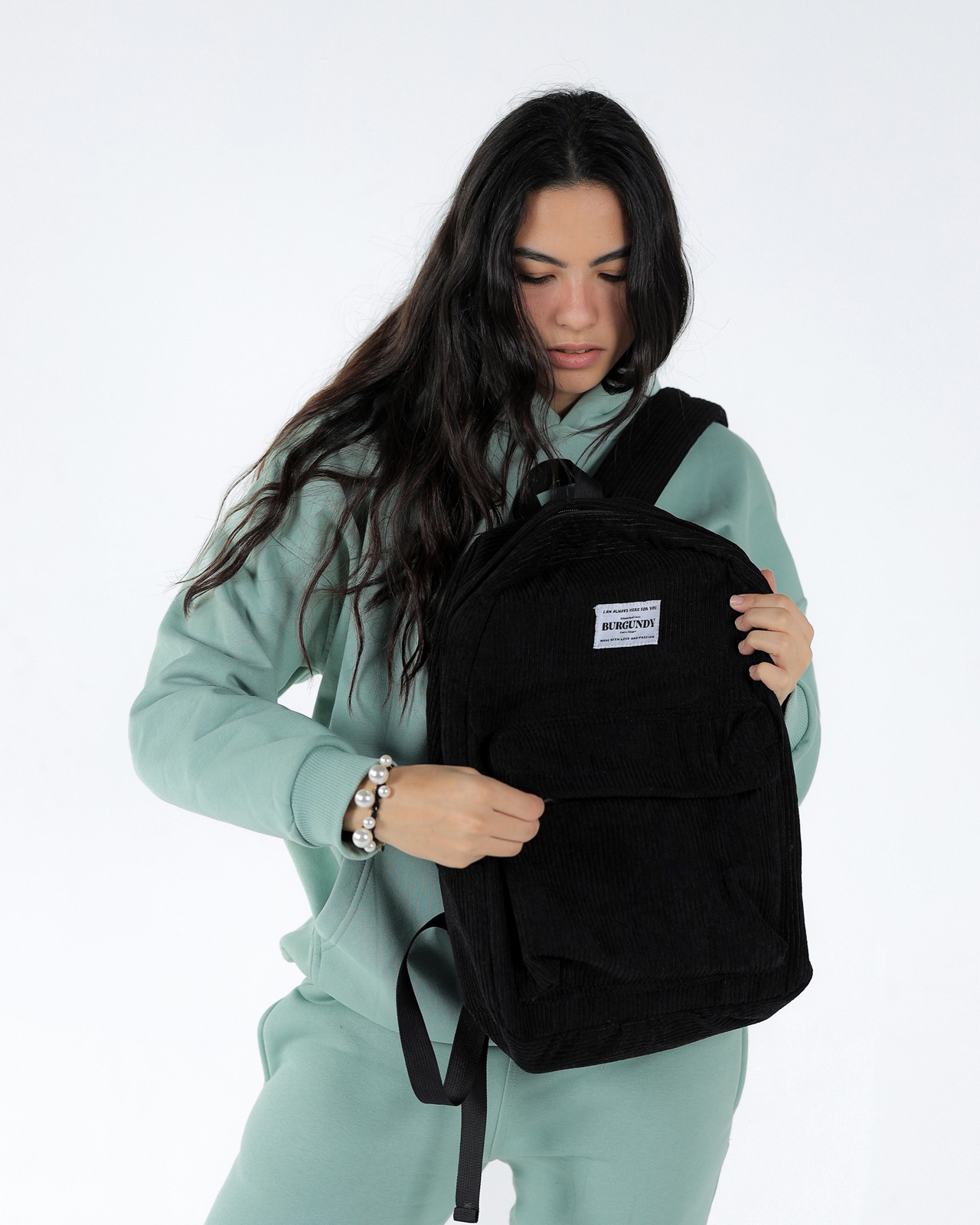 Black Corduroy Backpacks