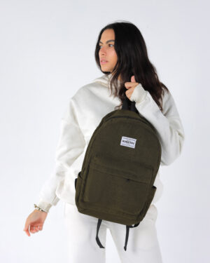 Olive Green Corduroy Backpack