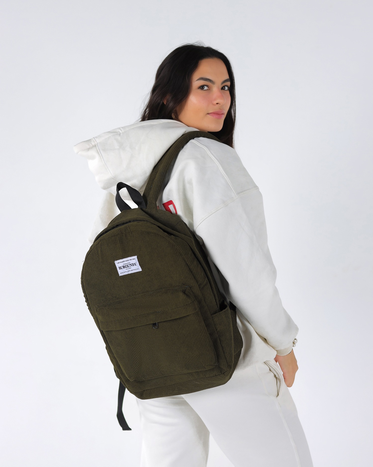 Corduroy Backpack | Olive Green