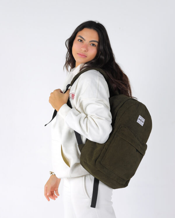 Olive Green Corduroy Backpack