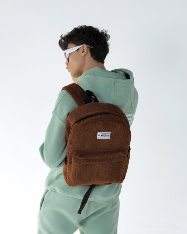 Brown Corduroy Backpack