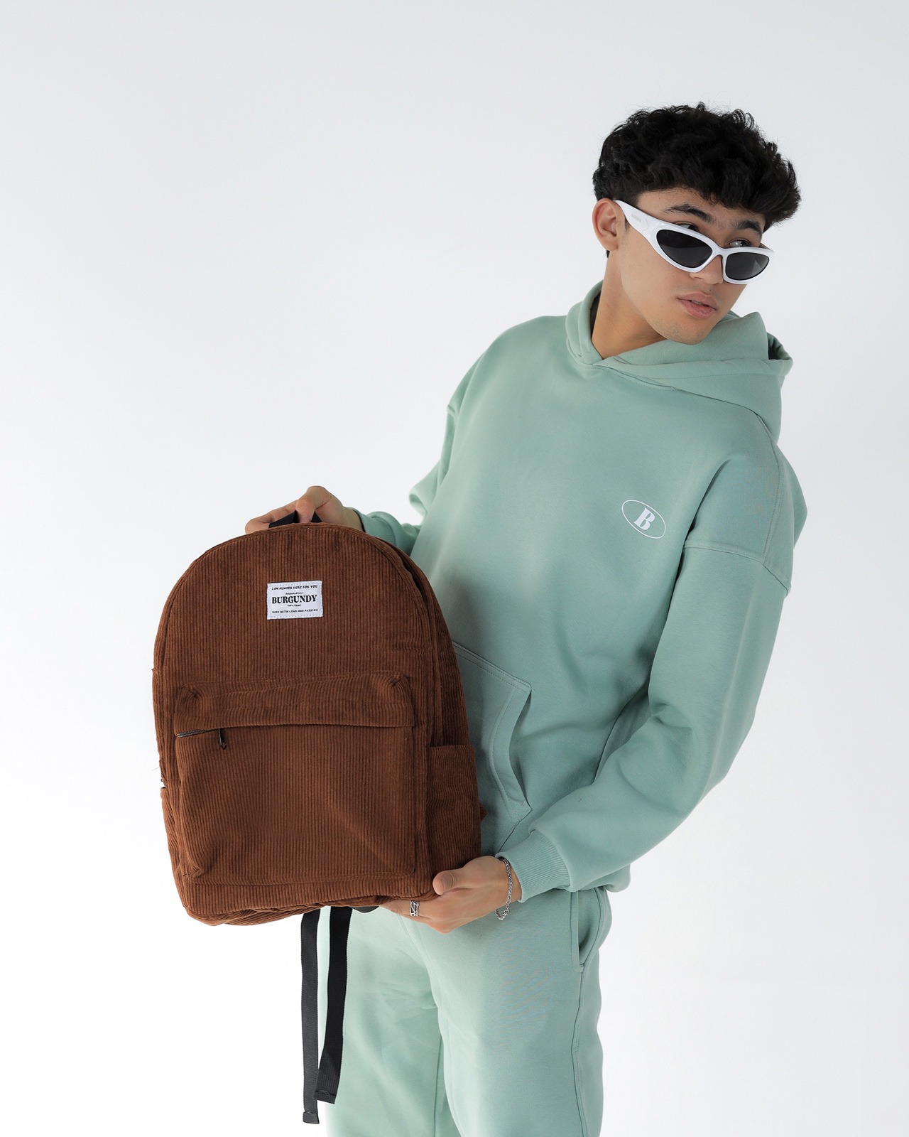 Brown Corduroy Backpack