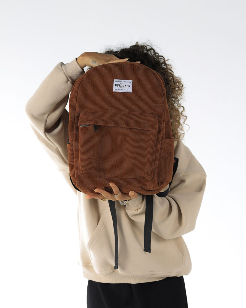 Brown Corduroy Backpack