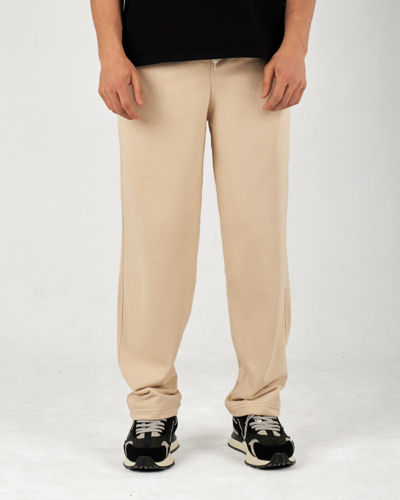 Beige Straight Sweatpants