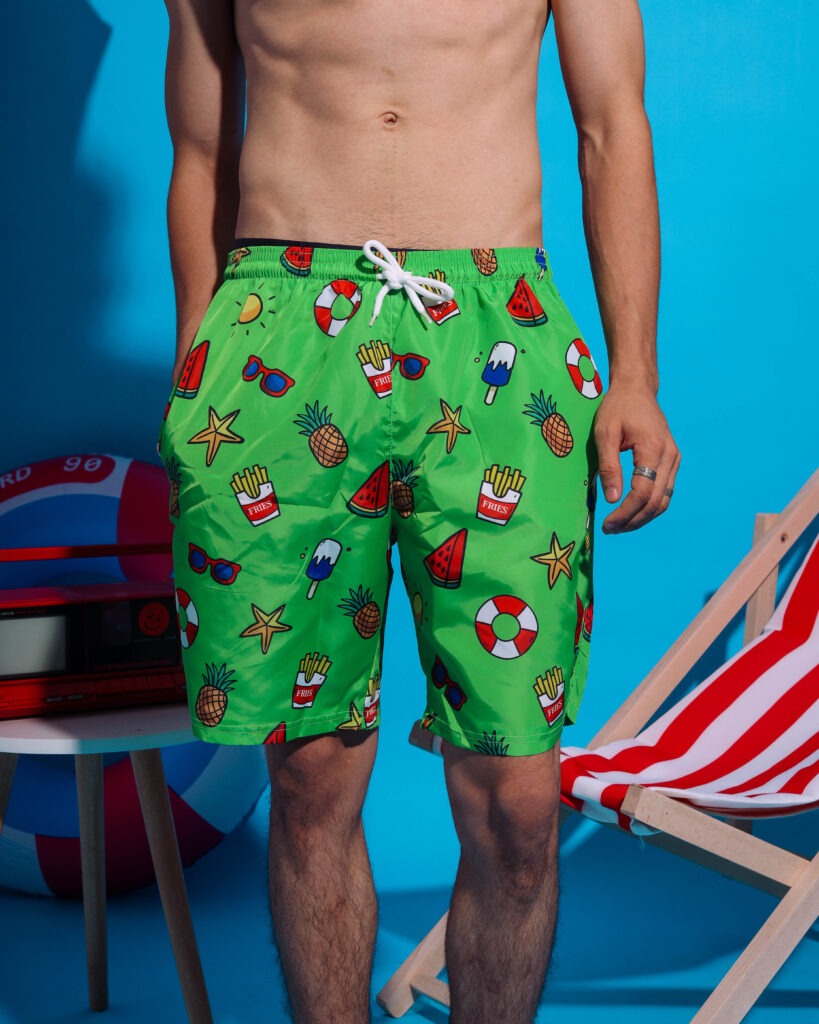 Green Beach Bites Swim Shorts