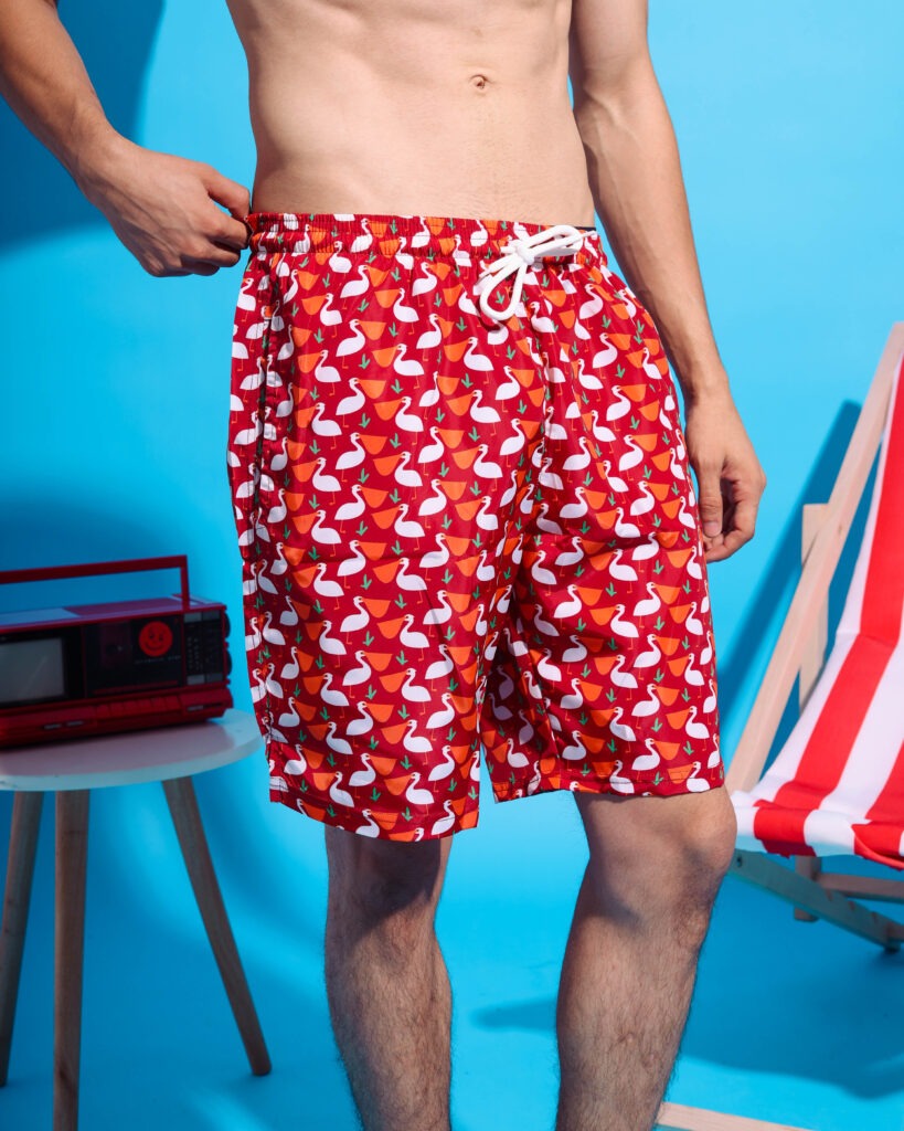 Red Pelicans Swim Shorts