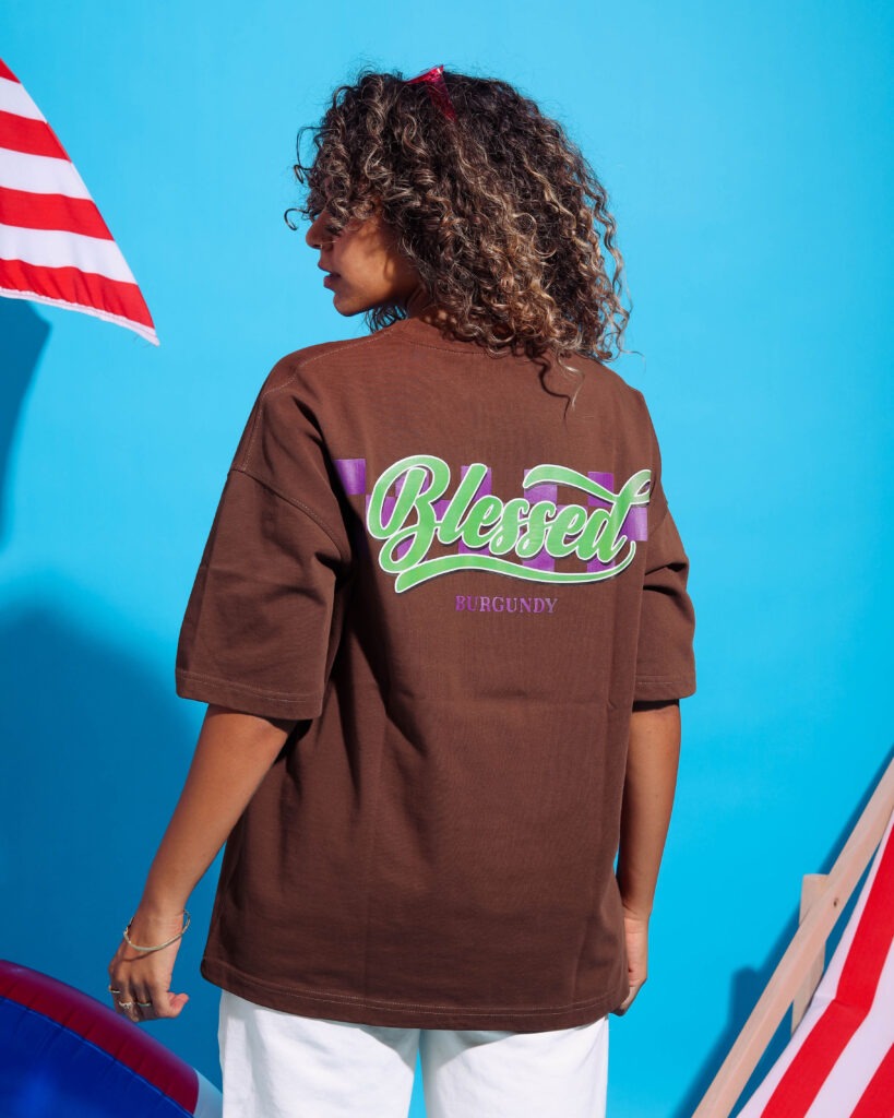 Brown Blessed Oversized T-Shirt