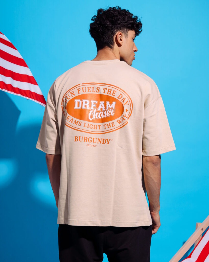 Beige Dream Chaser Oversized T-Shirt