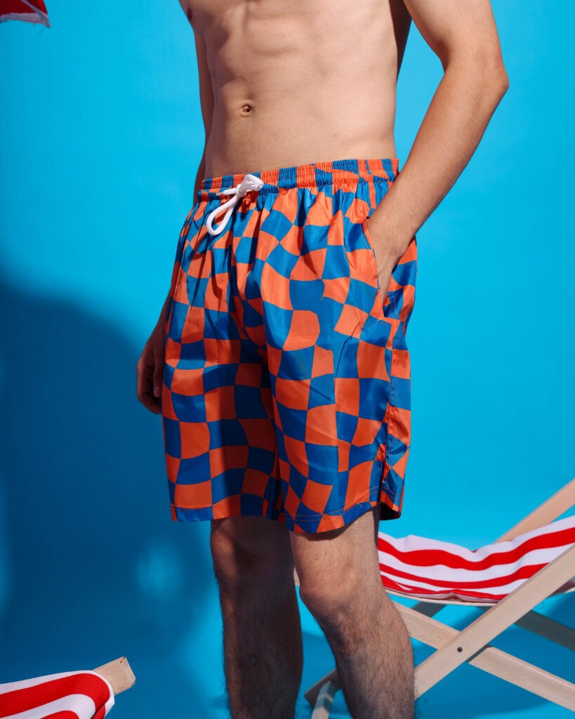 Orange Retro Swim Shorts