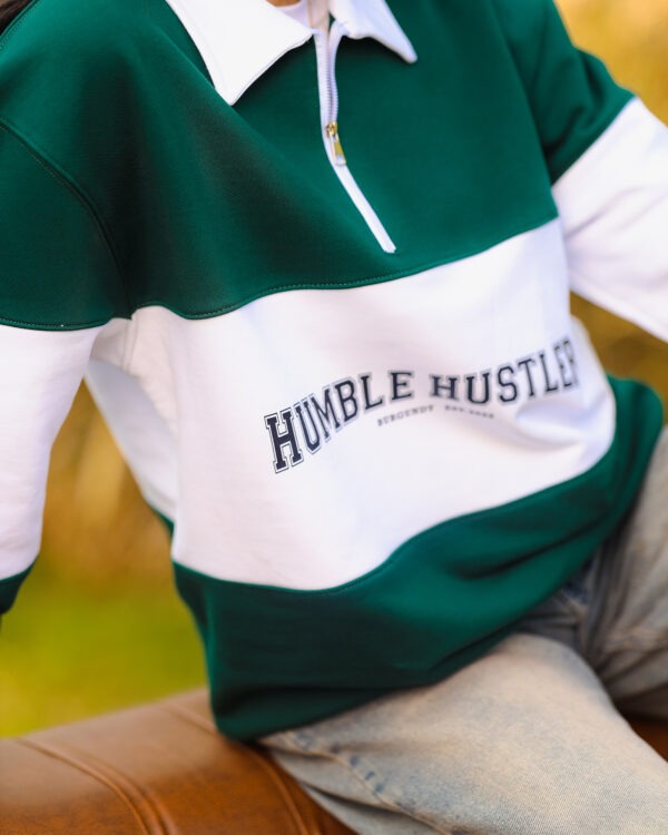 Green Humble Hustler Half-Zip Sweatshirt