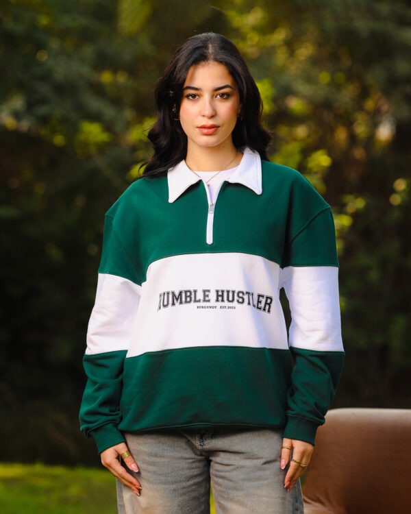 Green Humble Hustler Half-Zip Sweatshirt