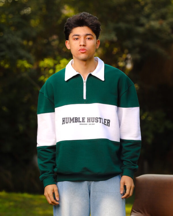 Green Humble Hustler Half-Zip Sweatshirt