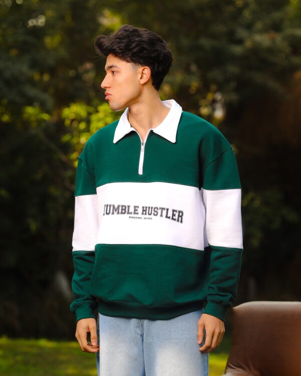 Green Humble Hustler Half-Zip Sweatshirt