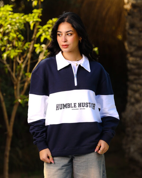 Navy Blue Humble Hustler Half-Zip Sweatshirt