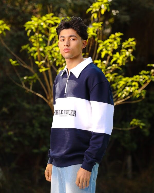 Navy Blue Humble Hustler Half-Zip Sweatshirt