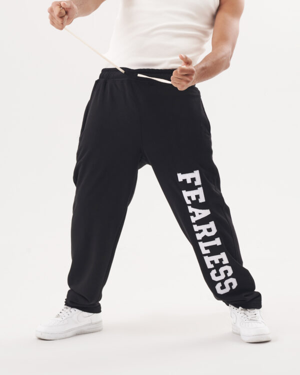 Black Fearless Straight Sweatpants