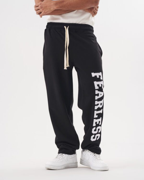 Black Fearless Straight Sweatpants