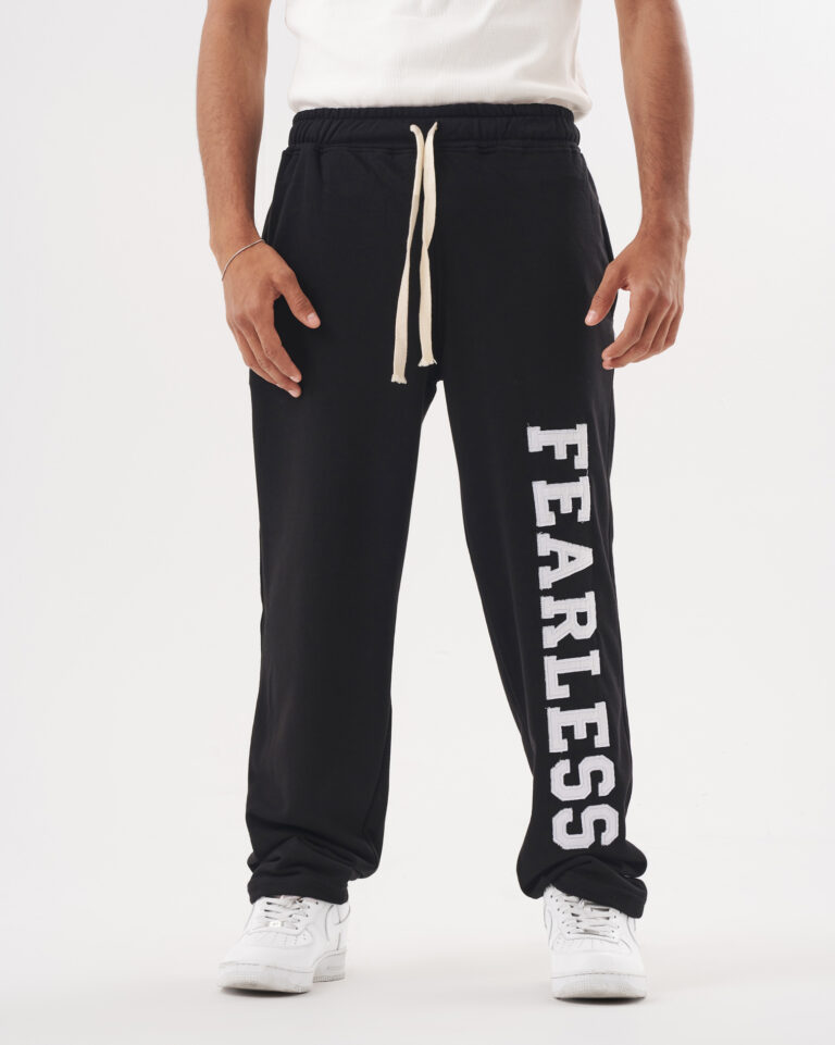 Black Fearless Straight Sweatpants