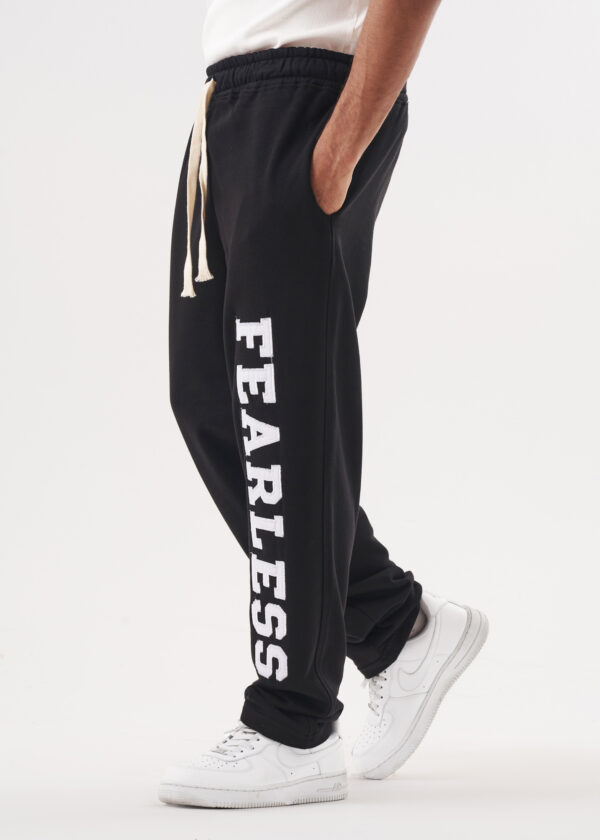 Black Fearless Straight Sweatpants